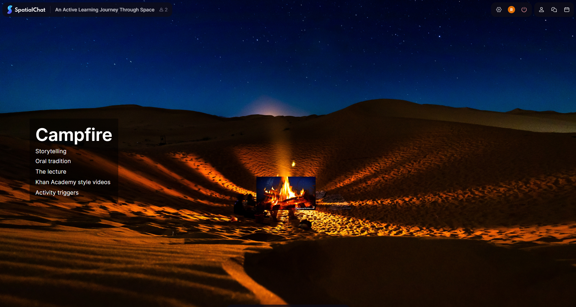 Photo of a campfire in the desert